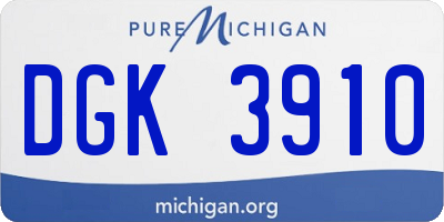 MI license plate DGK3910