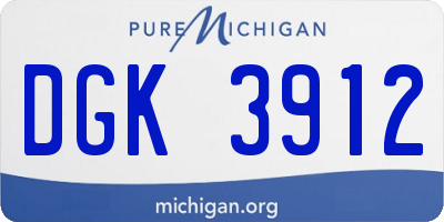MI license plate DGK3912