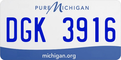 MI license plate DGK3916
