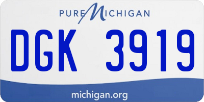 MI license plate DGK3919