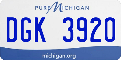 MI license plate DGK3920
