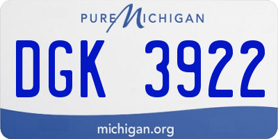 MI license plate DGK3922