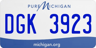 MI license plate DGK3923