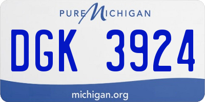 MI license plate DGK3924