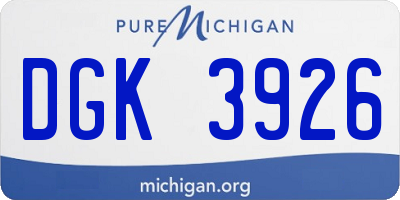 MI license plate DGK3926