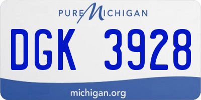 MI license plate DGK3928