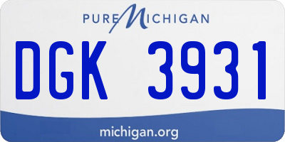 MI license plate DGK3931