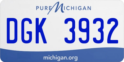 MI license plate DGK3932