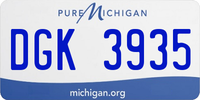 MI license plate DGK3935