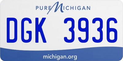 MI license plate DGK3936