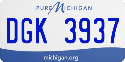 MI license plate DGK3937