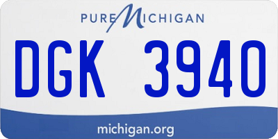 MI license plate DGK3940