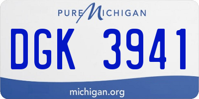 MI license plate DGK3941