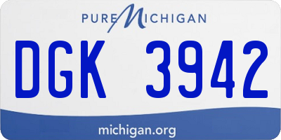 MI license plate DGK3942