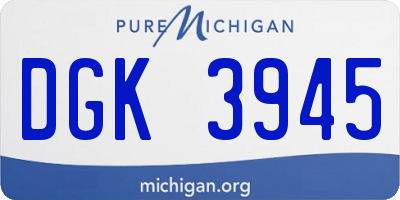MI license plate DGK3945