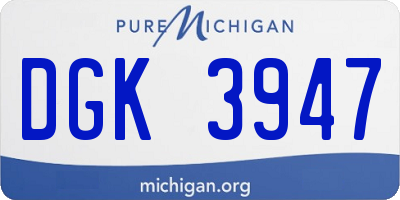 MI license plate DGK3947