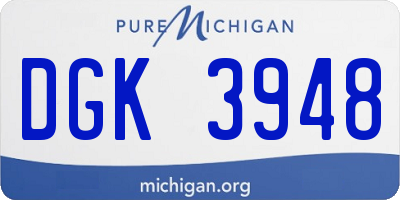 MI license plate DGK3948