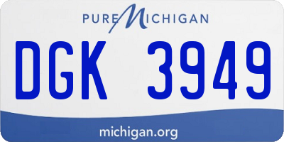 MI license plate DGK3949