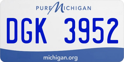 MI license plate DGK3952