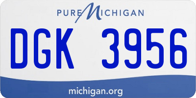MI license plate DGK3956
