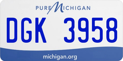 MI license plate DGK3958
