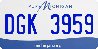 MI license plate DGK3959