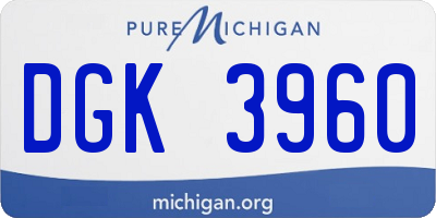 MI license plate DGK3960