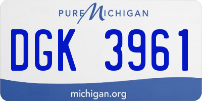 MI license plate DGK3961