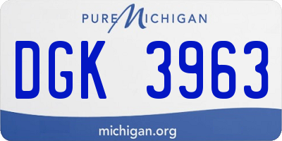 MI license plate DGK3963