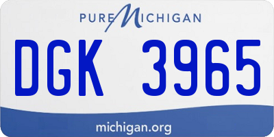 MI license plate DGK3965