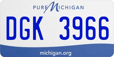 MI license plate DGK3966