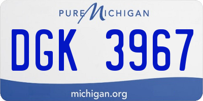 MI license plate DGK3967