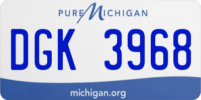 MI license plate DGK3968