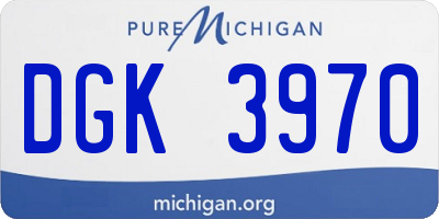 MI license plate DGK3970