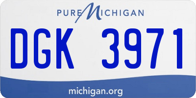 MI license plate DGK3971