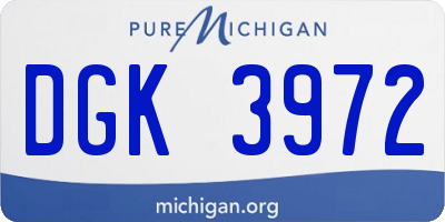 MI license plate DGK3972