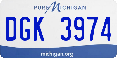 MI license plate DGK3974