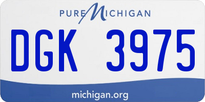 MI license plate DGK3975