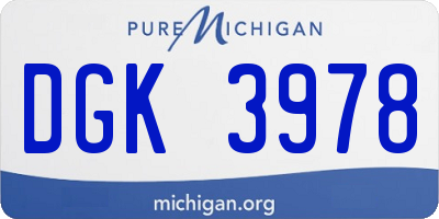MI license plate DGK3978