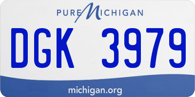 MI license plate DGK3979