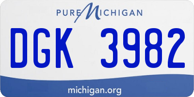 MI license plate DGK3982