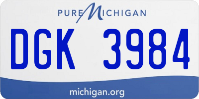MI license plate DGK3984