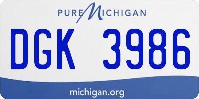 MI license plate DGK3986