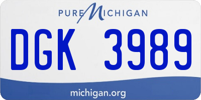 MI license plate DGK3989