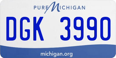 MI license plate DGK3990
