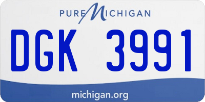 MI license plate DGK3991