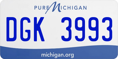 MI license plate DGK3993