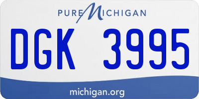 MI license plate DGK3995