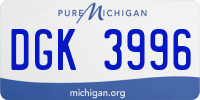 MI license plate DGK3996