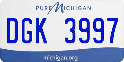 MI license plate DGK3997